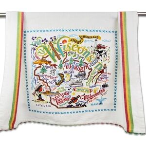 catstudio | Wisconsin Hand Embroidered Dish Towel